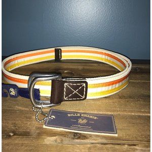 NWT Bills Khakis Striped Belts Men’s Orange/White/Yellow Size Large
